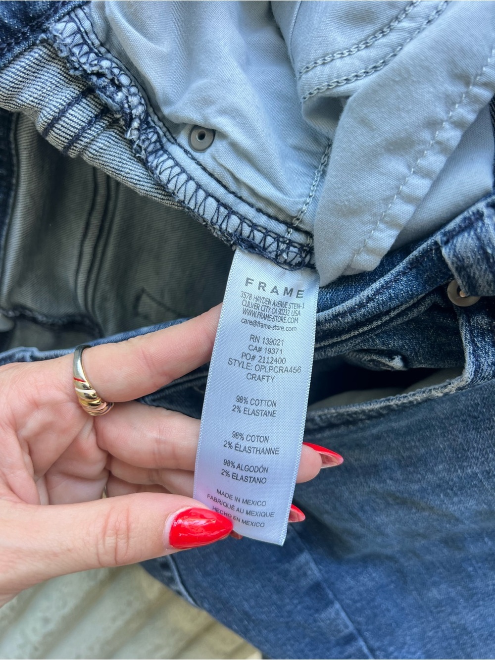Frame Le Slim High Waist Wide Leg Palazzo Jeans Raw Hem Dark Wash/Crafty Size 33 - Picture 10 of 10